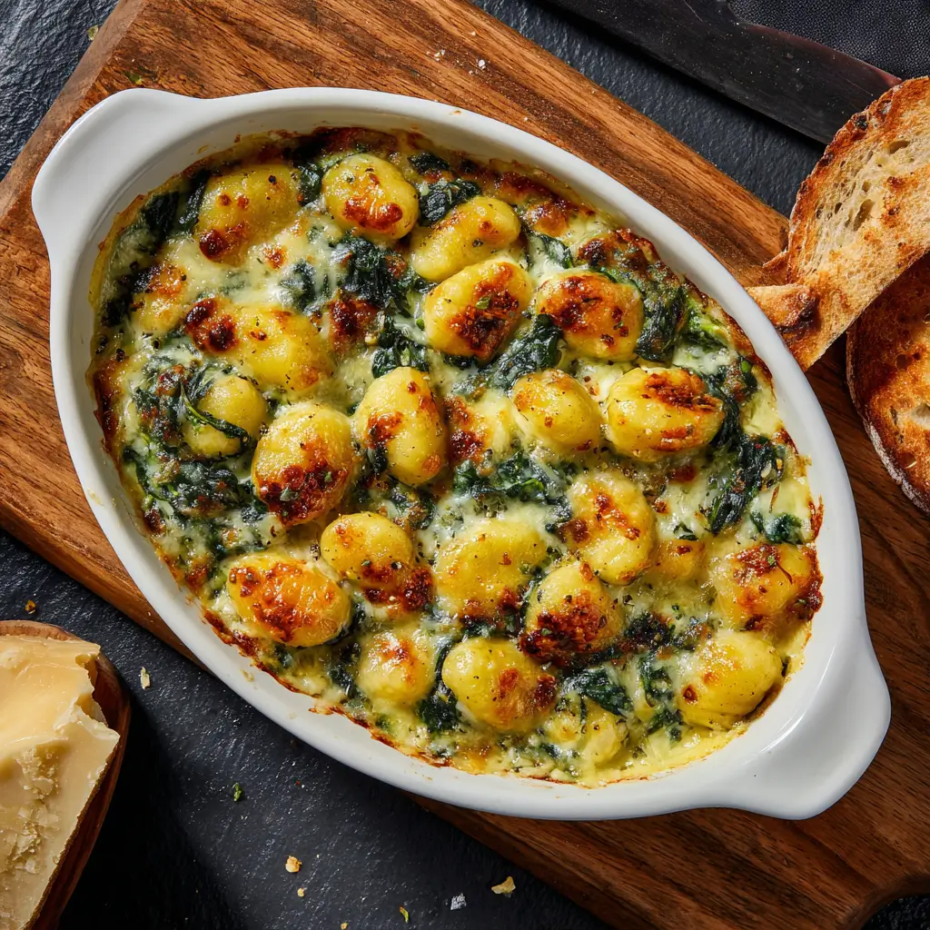 Baked Gnocchi with Spinach and Cheese