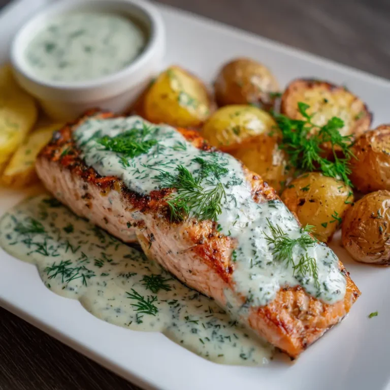 Baked Salmon with Dill Sauce