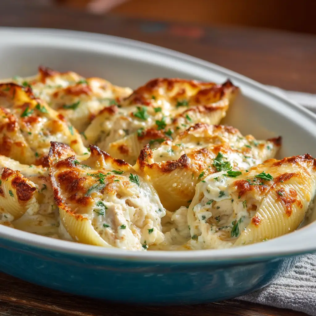 Chicken Alfredo Stuffed Shells
