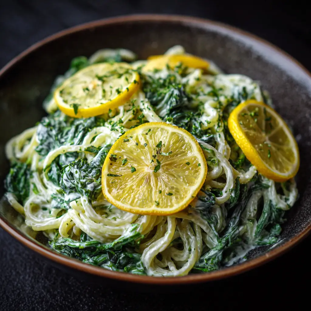 Creamy Lemon Spinach Pasta