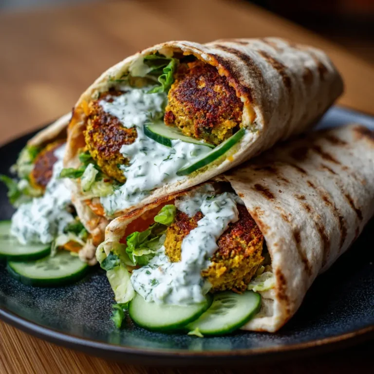 Falafel Wraps with Cucumber Sauce