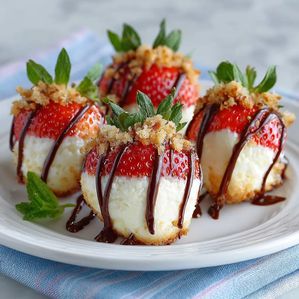 Bailey’s Cheesecake Stuffed Strawberries