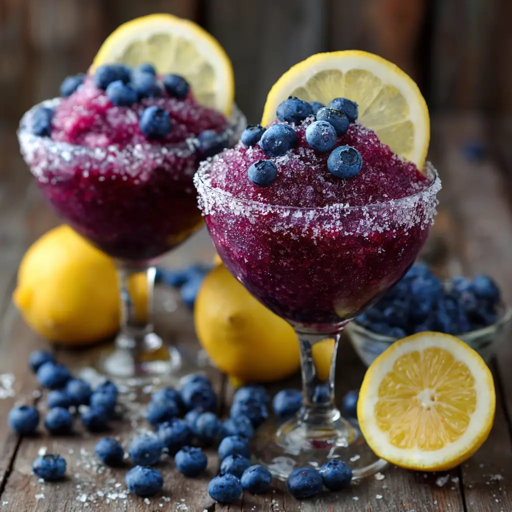 Blueberry Lemon Drop Slushies (dessert cocktail style)