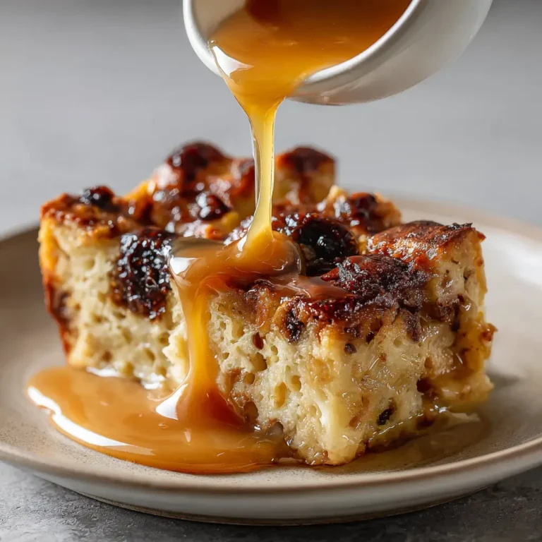 Bread and Butter Pudding with Salted Caramel Whiskey Butter Sauce