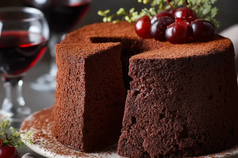 Chocolate Red Wine Chiffon Cake