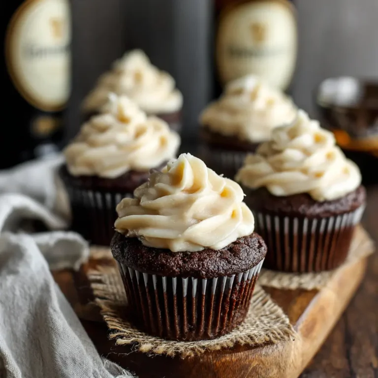 Chocolate Stout Cupcakes with Whiskey Ganache and Irish Cream Frosting