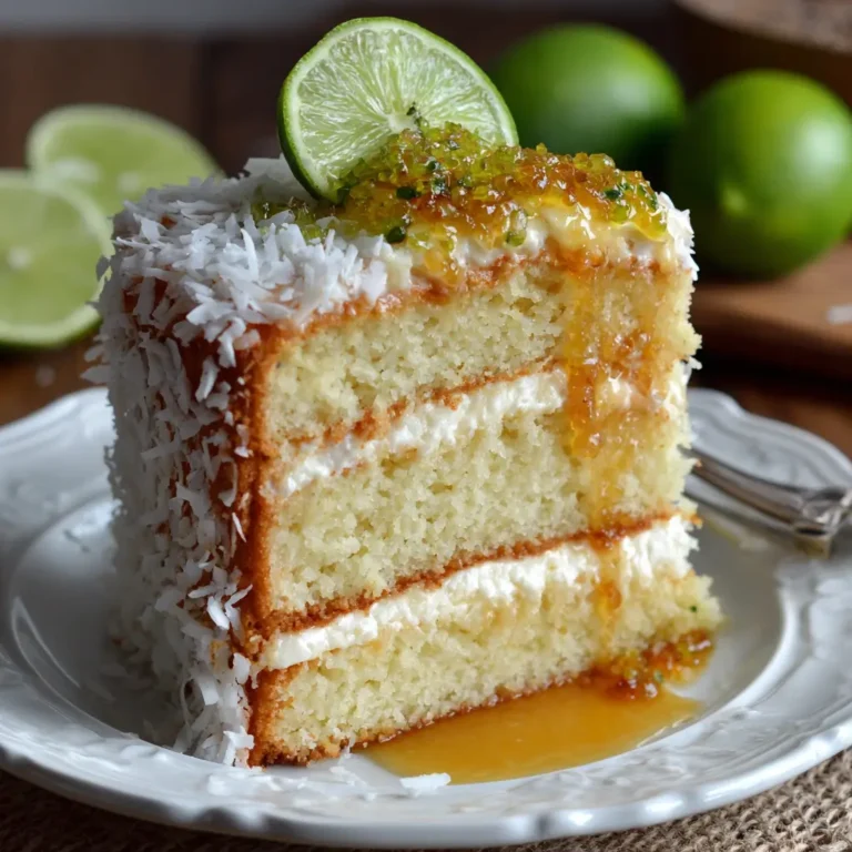 Coconut Cake with Lime Tequila Syrup