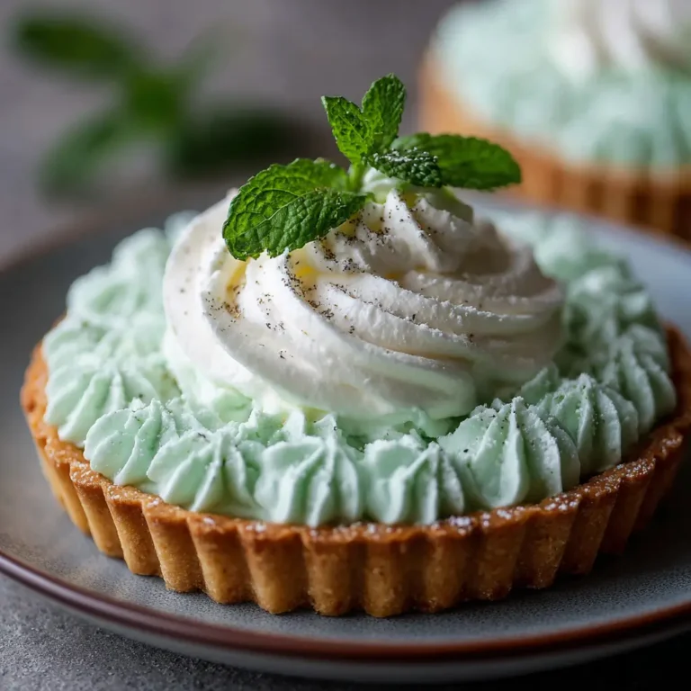 Creme de Menthe Whipped Cream Tart