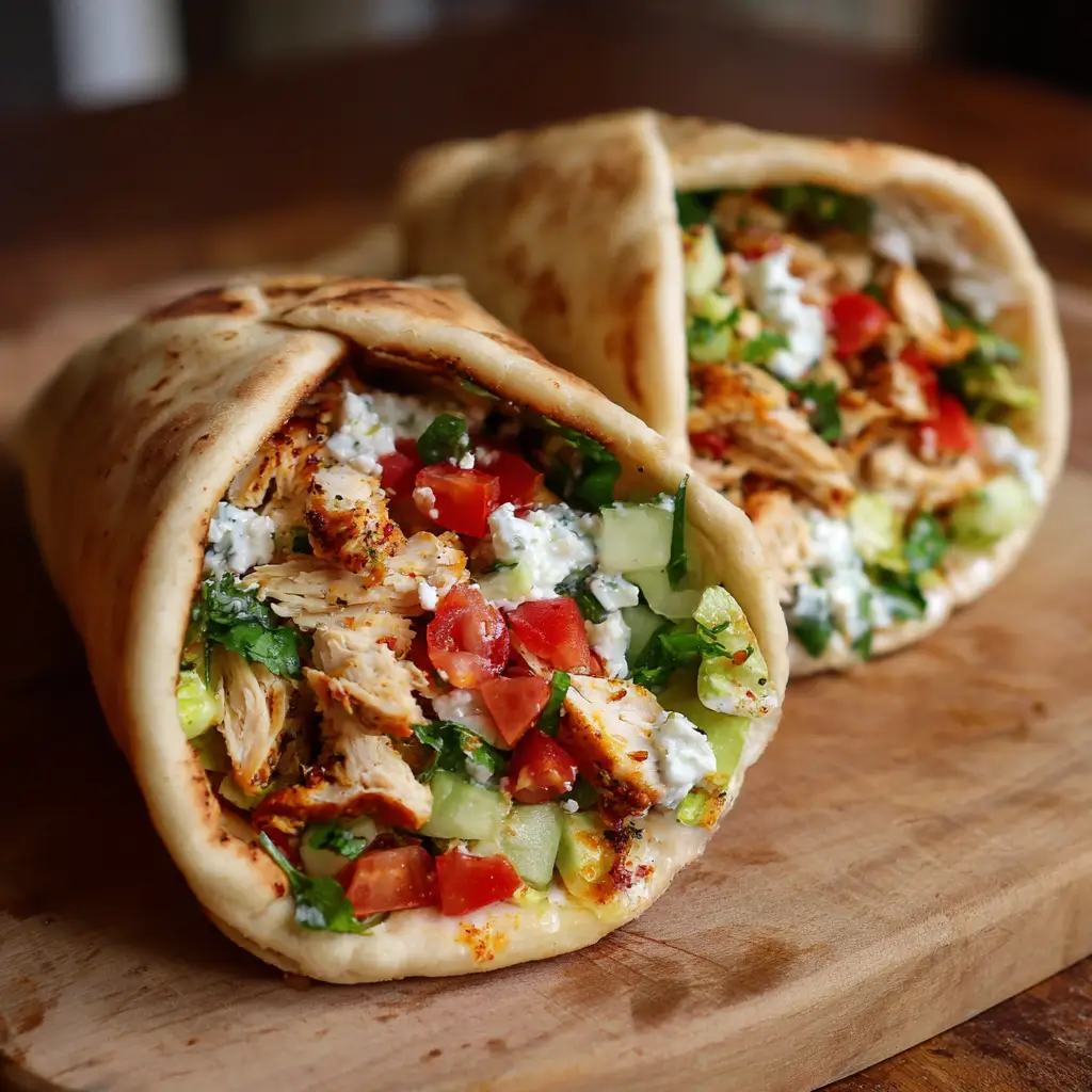 Greek Chicken Pita Pockets