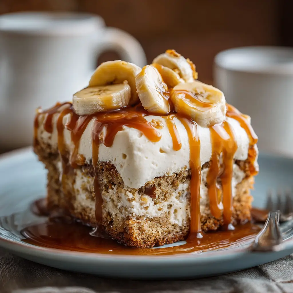 Maple Bourbon Banana Pudding Cake