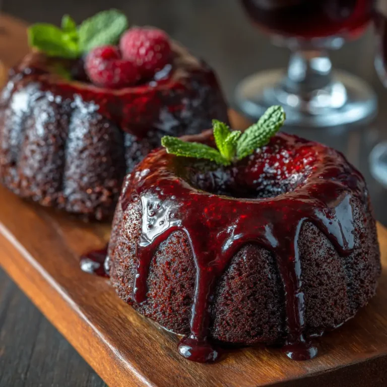 Mini Chocolate & Red Wine Bundt Cakes