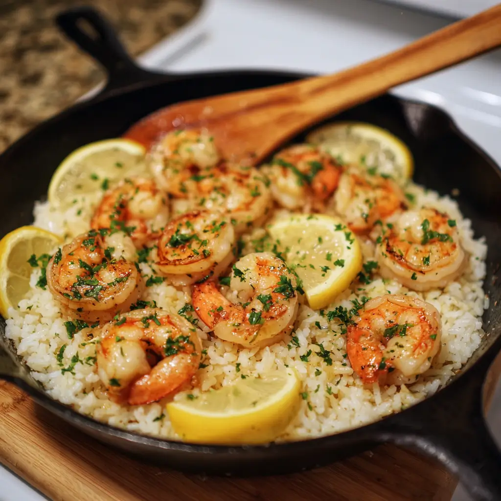 One‑Pan Garlic Shrimp & Rice