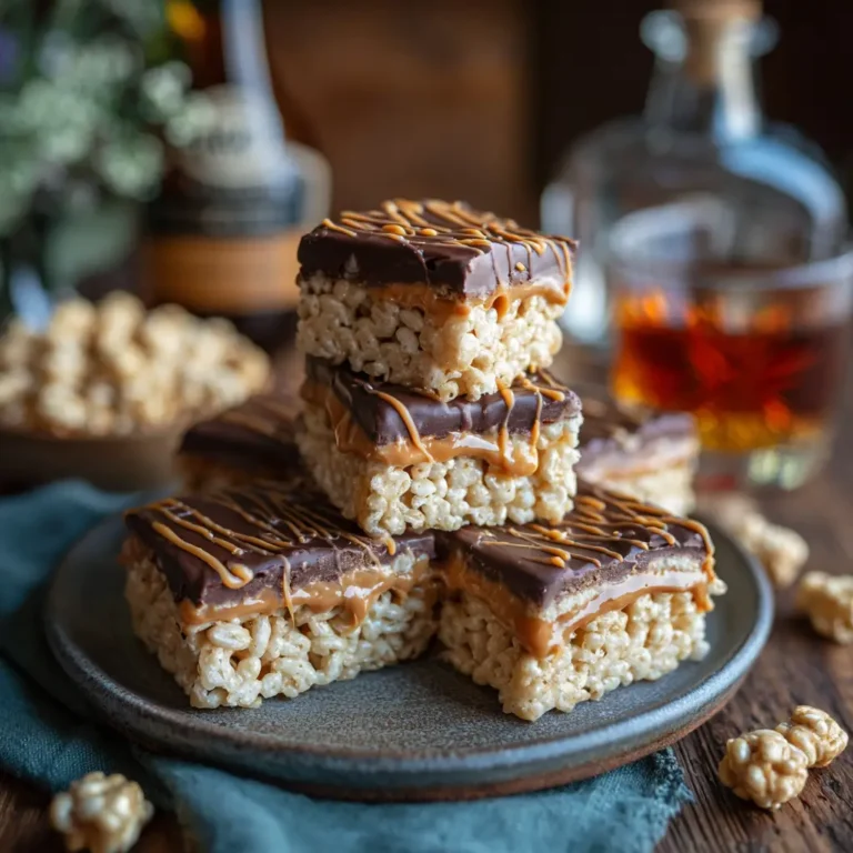 Peanut Butter Whiskey Rice Crispy Treats