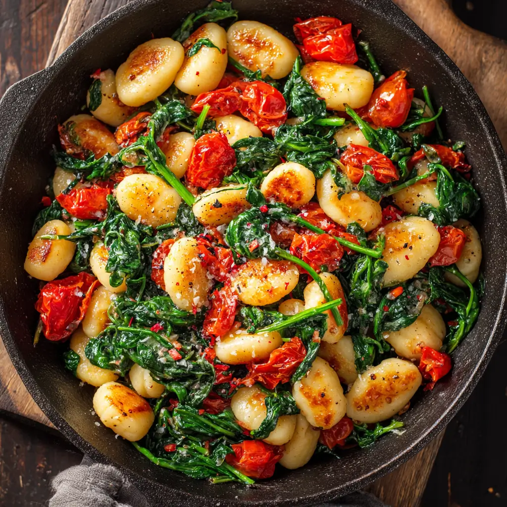 Sautéed Gnocchi with Spinach and Tomatoes