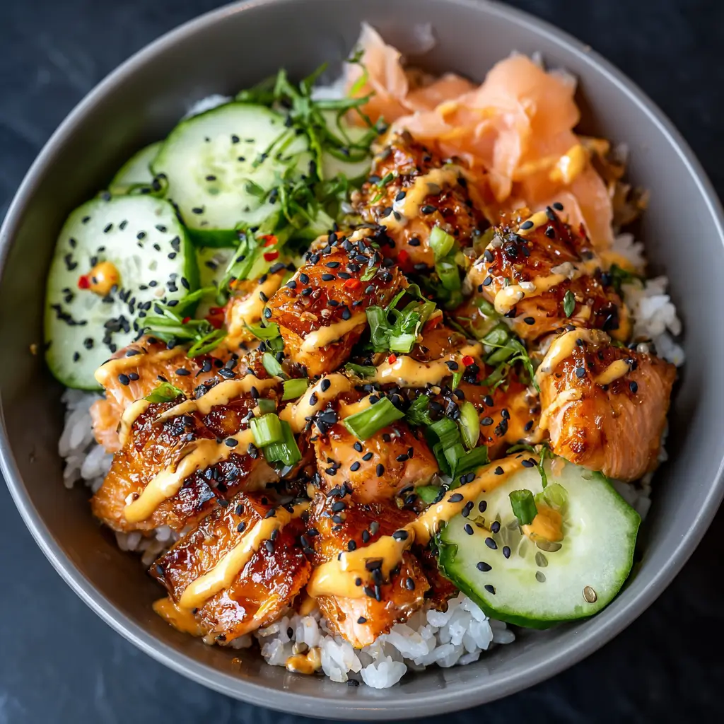 Spicy Salmon Sushi Bowls