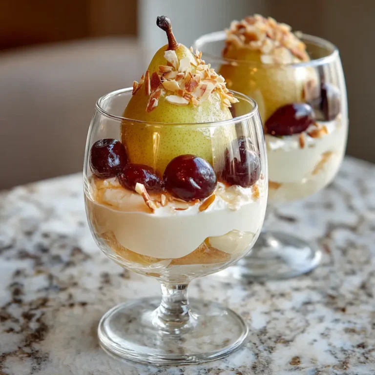 Wine‑Poached Pear Trifle