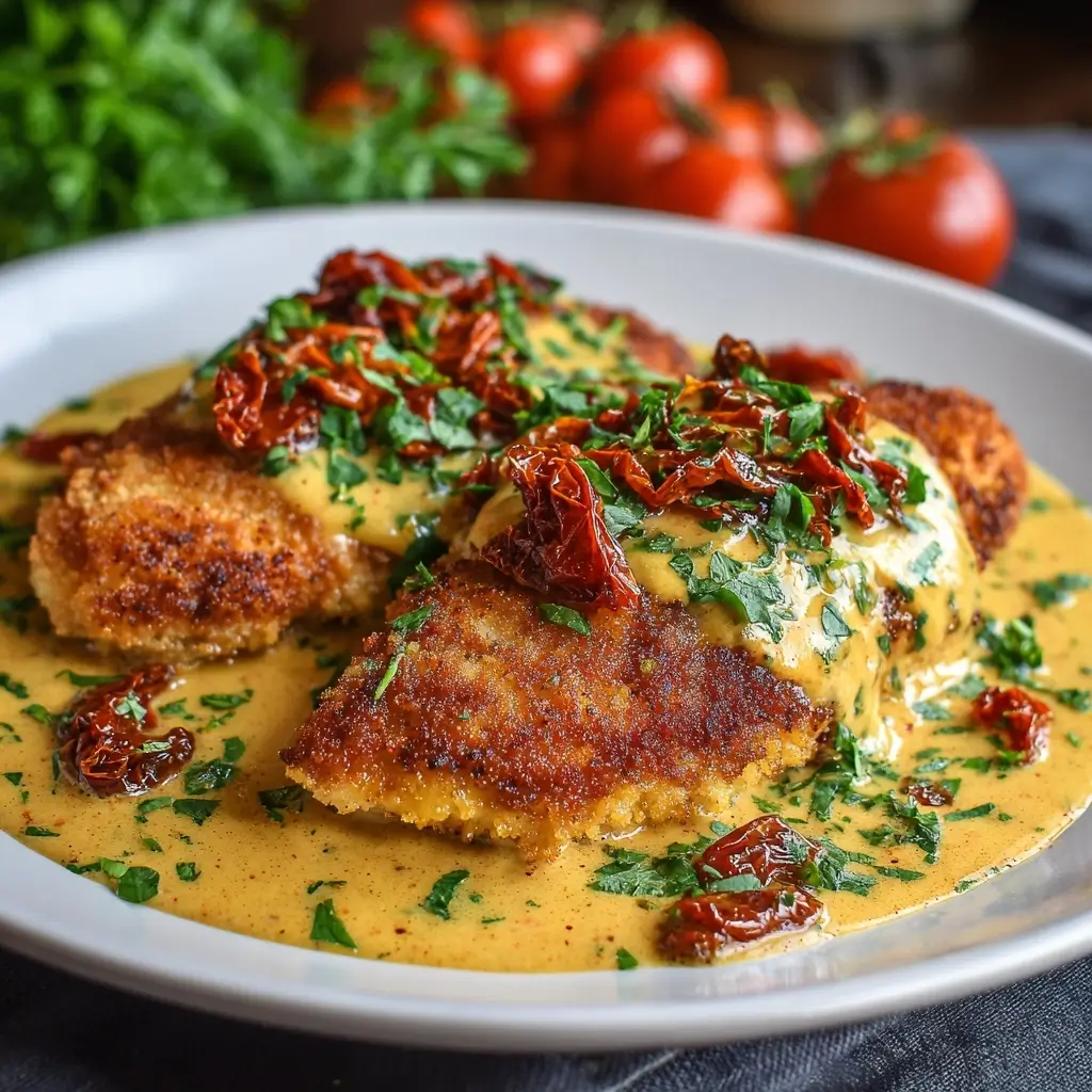 Chicken Cutlets with Sun‑Dried Tomato Cream Sauce
