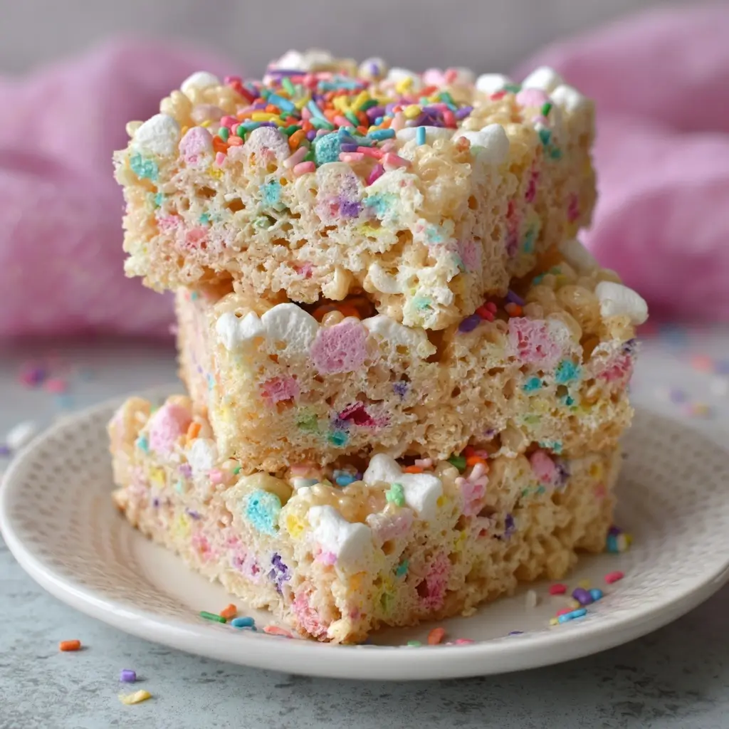 Funfetti Marshmallow Rice Krispie Treats