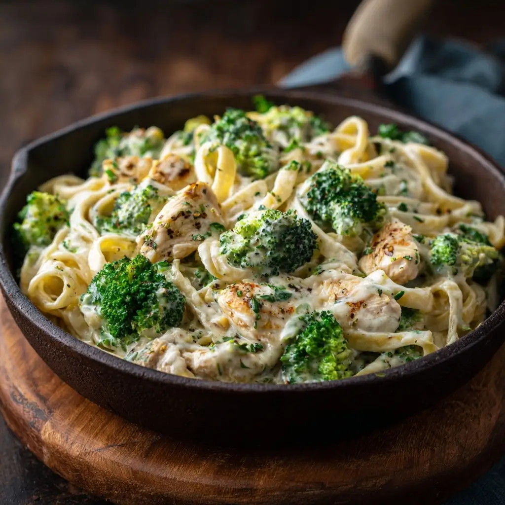 Keto Chicken Alfredo with Broccoli