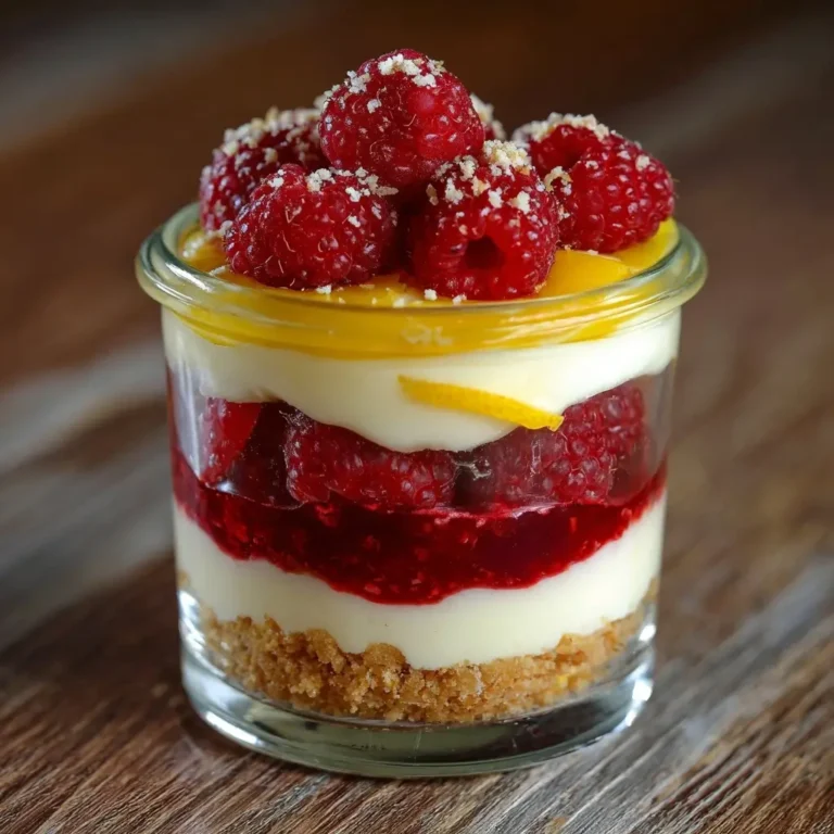 Lemon Raspberry Layered Mousse Parfaits