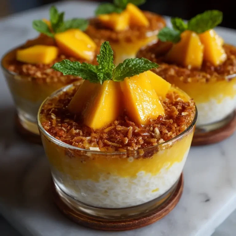 Mango Sticky Rice Pudding Cups