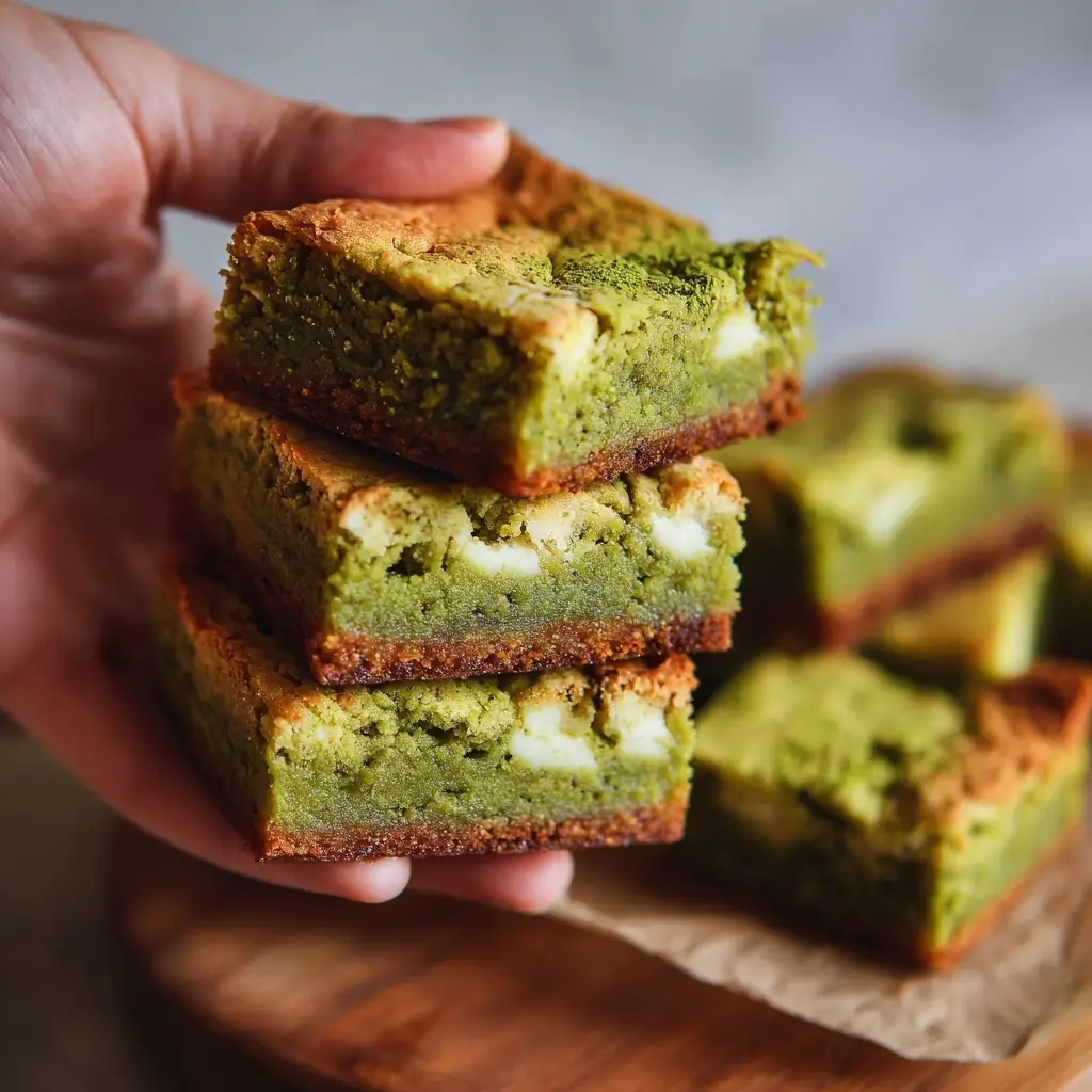 Matcha White Chocolate Blondies