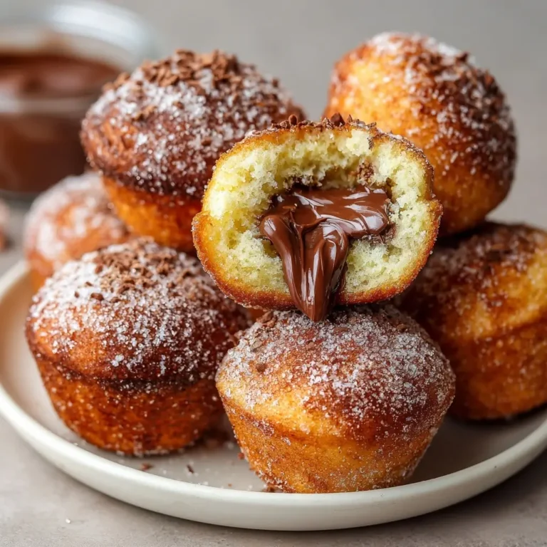 Nutella Stuffed Doughnut Muffins