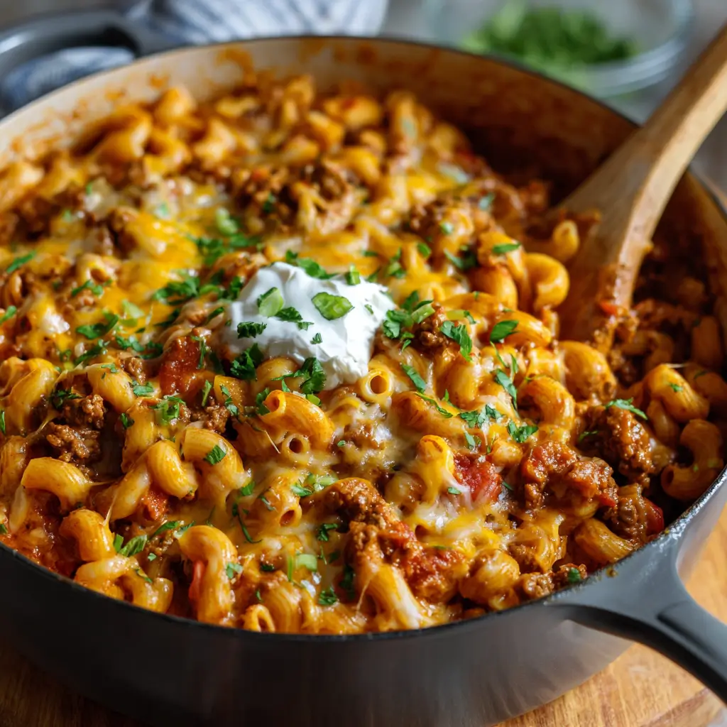 One‑Pot Cheesy Taco Pasta