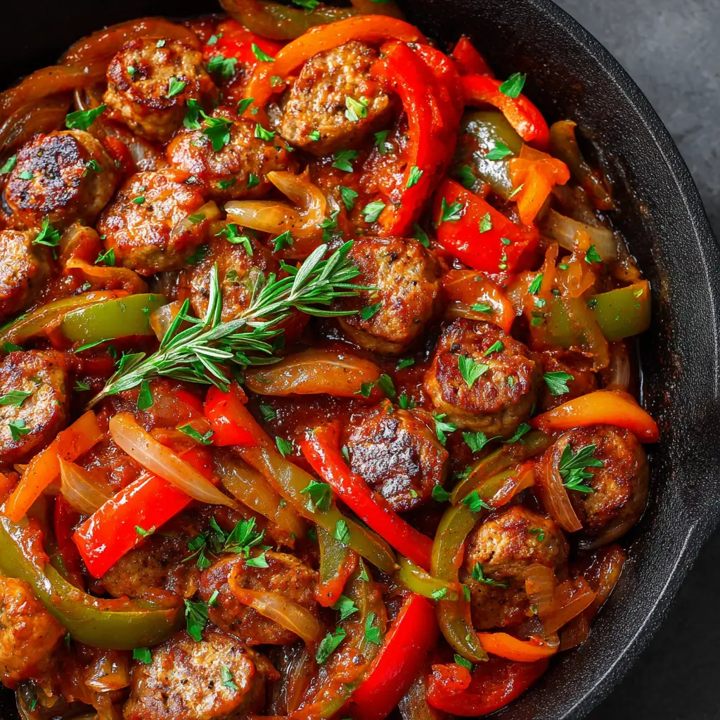 One‑Pot Sausage & Peppers (use chicken sausage)