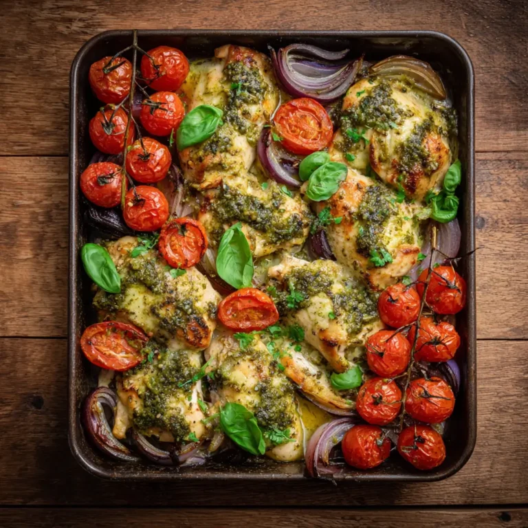 Pesto Chicken Tray Bake