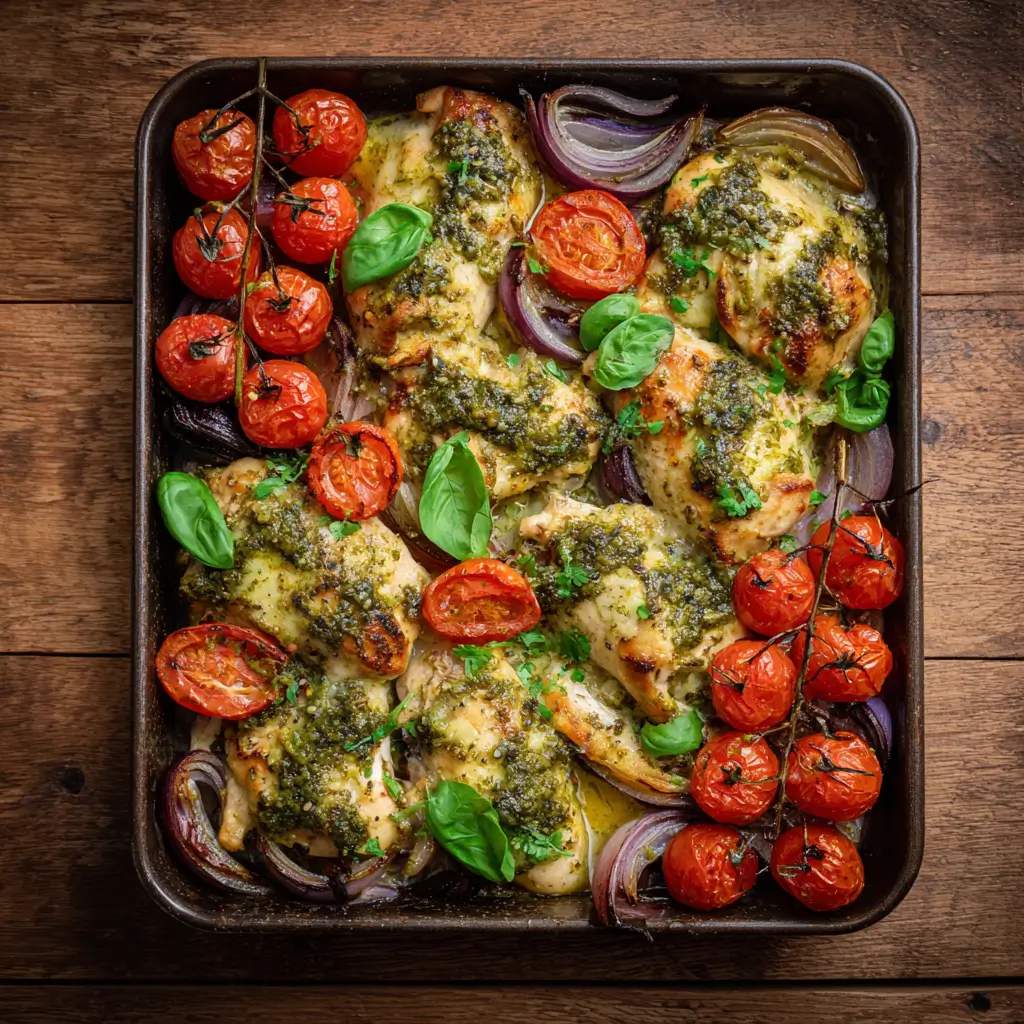 Pesto Chicken Tray Bake