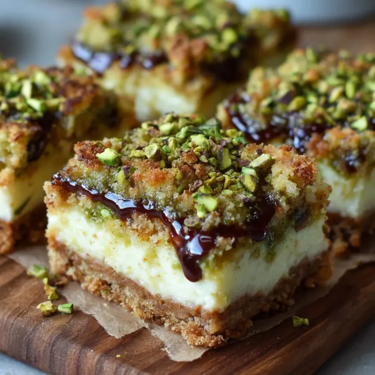 Pistachio Crumble Cheesecake Bars