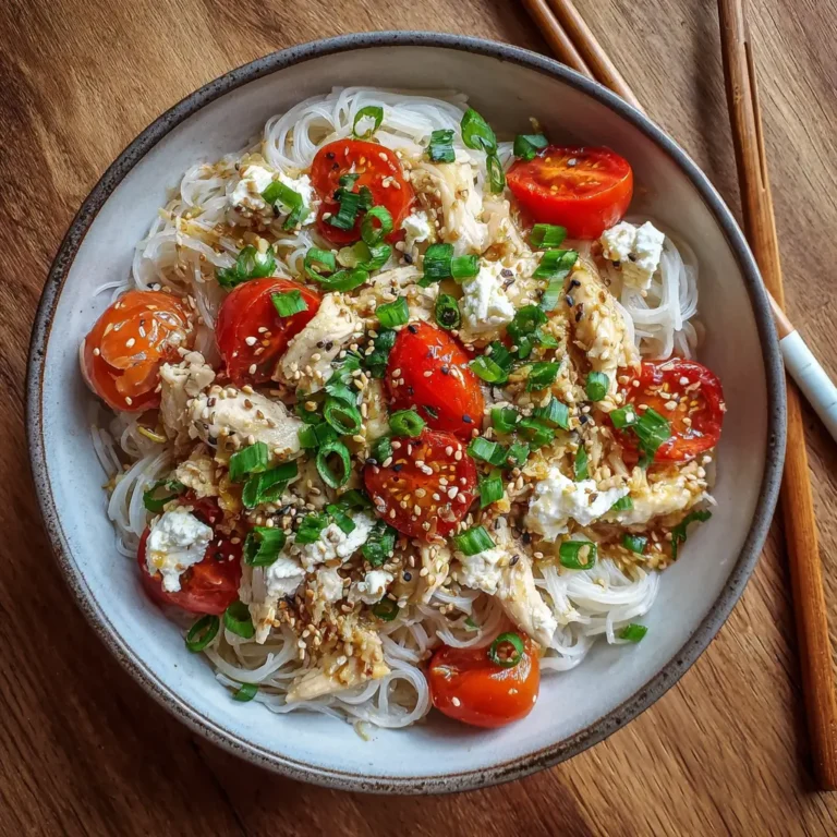 Shirataki Noodles with Chicken, Feta & Tomato