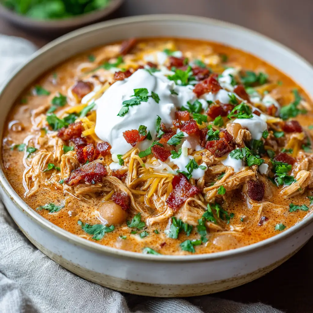 Slow Cooker Cream Cheese Crack Chicken Chili