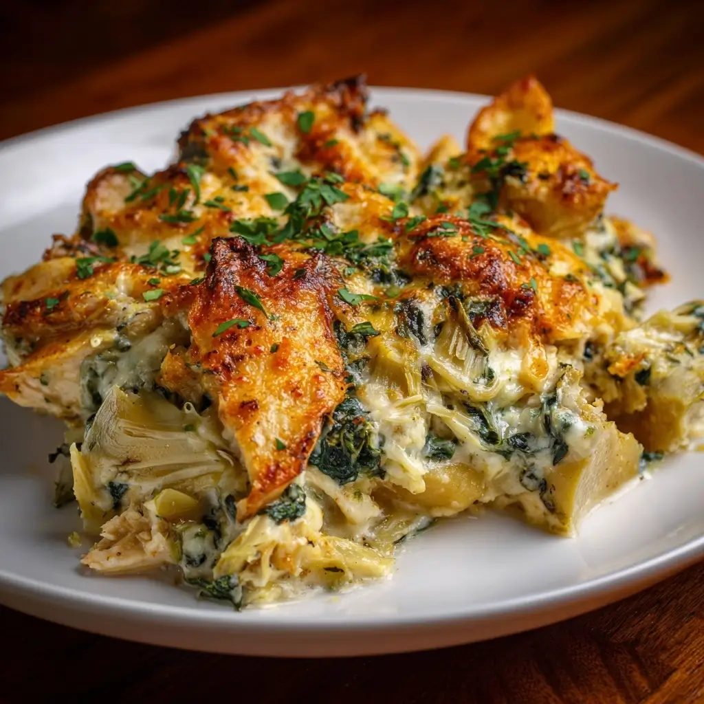 Spinach Artichoke Chicken Casserole (no pork)