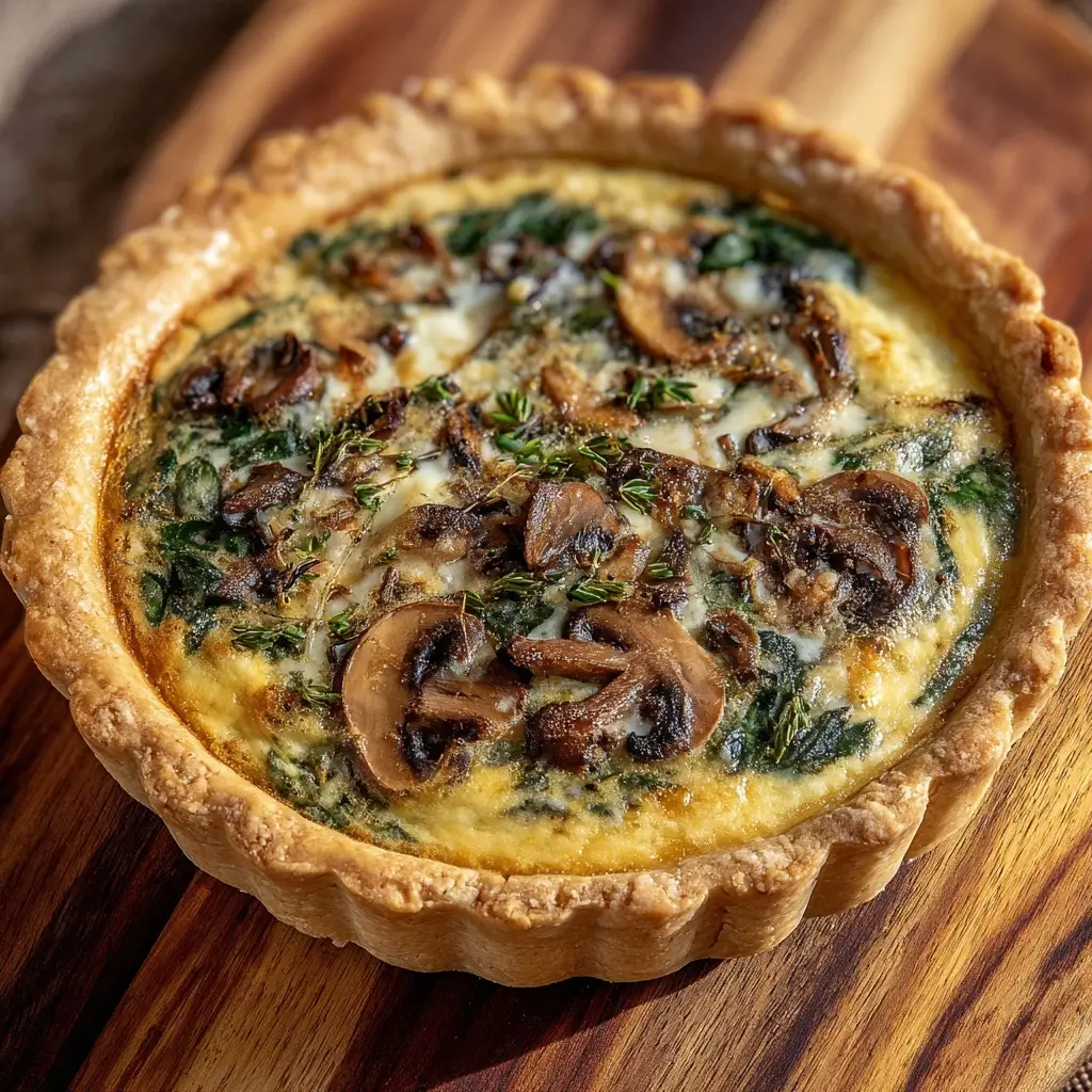 Spinach & Mushroom Quiche (without bacon)