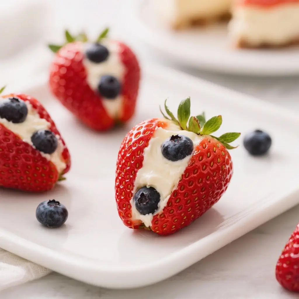 Berry Cheesecake Stuffed Strawberries