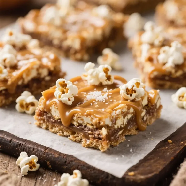 Caramel Sea Salt Popcorn Cookie Bars