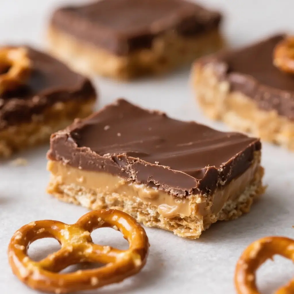 Chocolate Peanut Butter Pretzel Bars