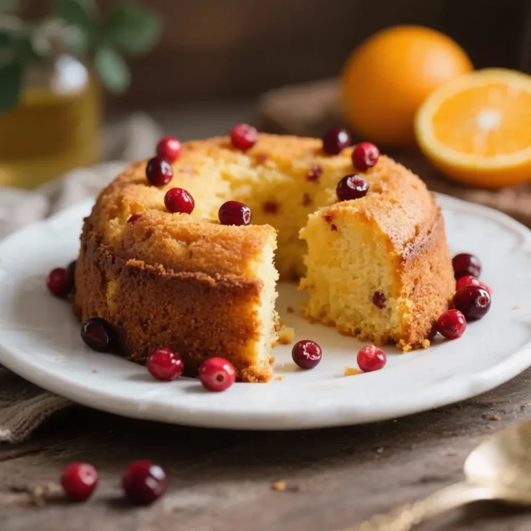 Cranberry Orange Oil Cake