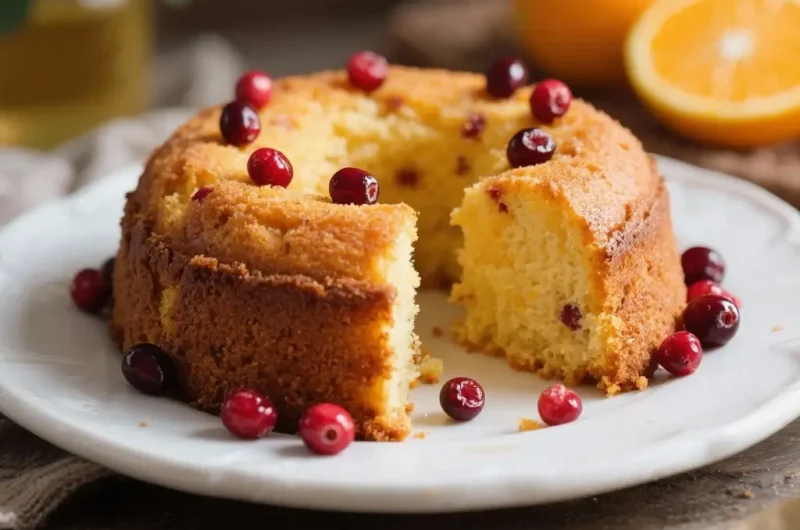 Cranberry Orange Oil Cake
