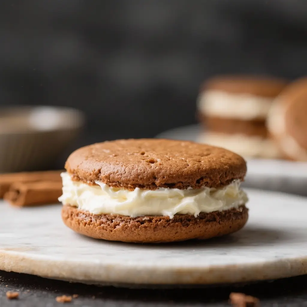 Gingerbread Whoopie Pies with Cream Cheese Filling