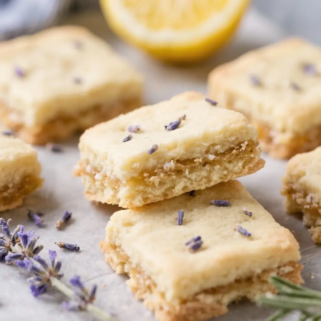 Lemon Lavender Shortbread Bars