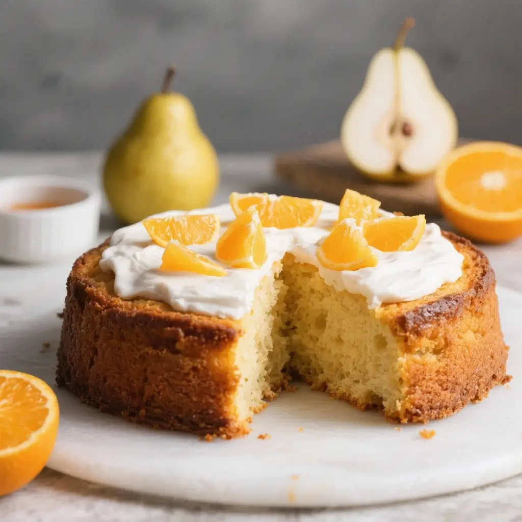 Orange Olive Oil Pear Cake