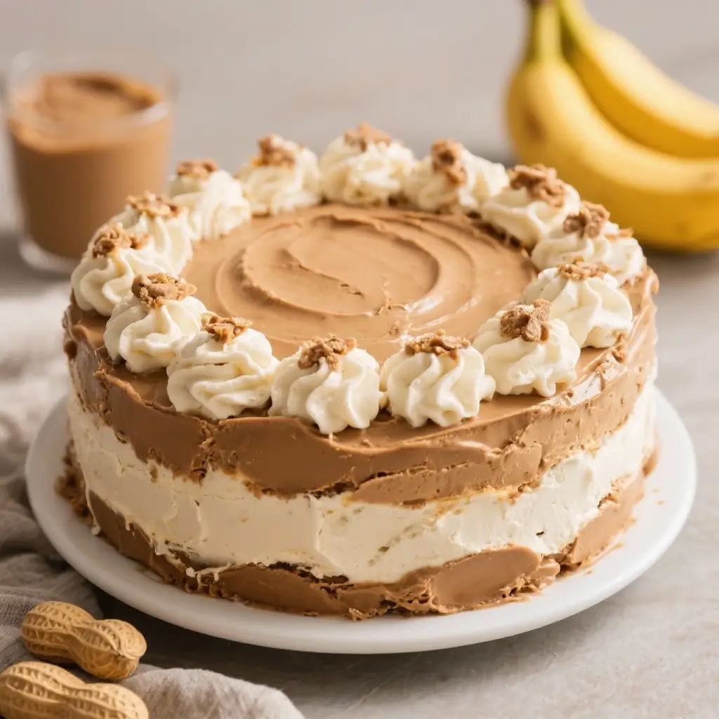 Peanut Butter Banana Ice Cream Cake