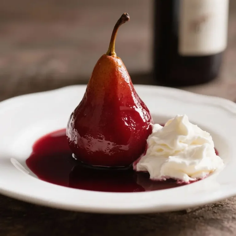 Red Wine Poached Pears & Mascarpone (reduced alcohol)