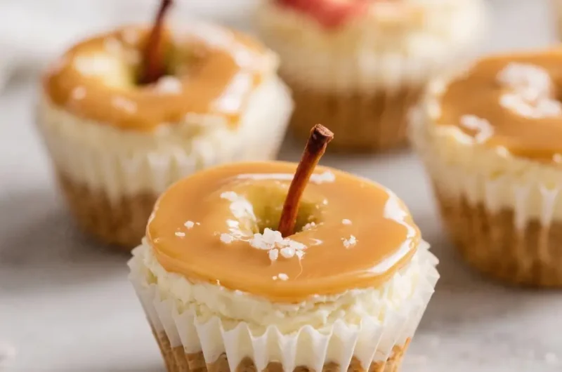 Salted Caramel Apple Cheesecake Cups