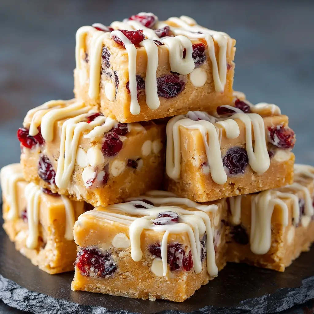 White Chocolate Cranberry Blondie Bites