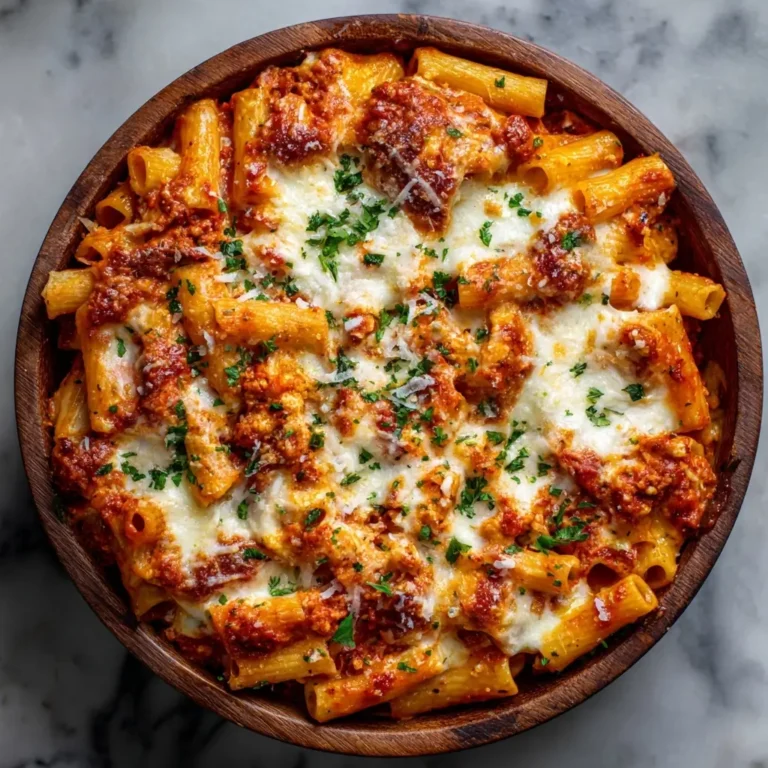 Baked Ziti with Ricotta and Mozzarella