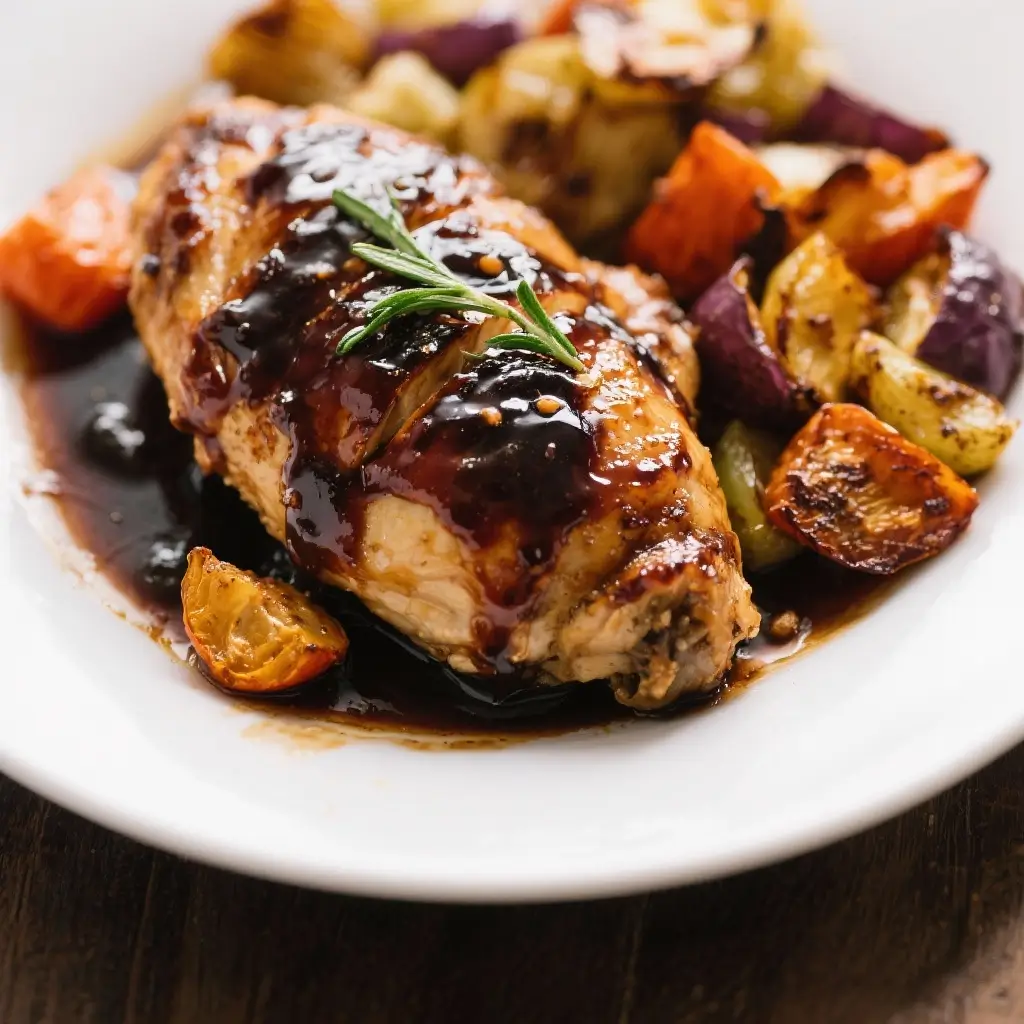 Balsamic Glazed Chicken with Roasted Veggies
